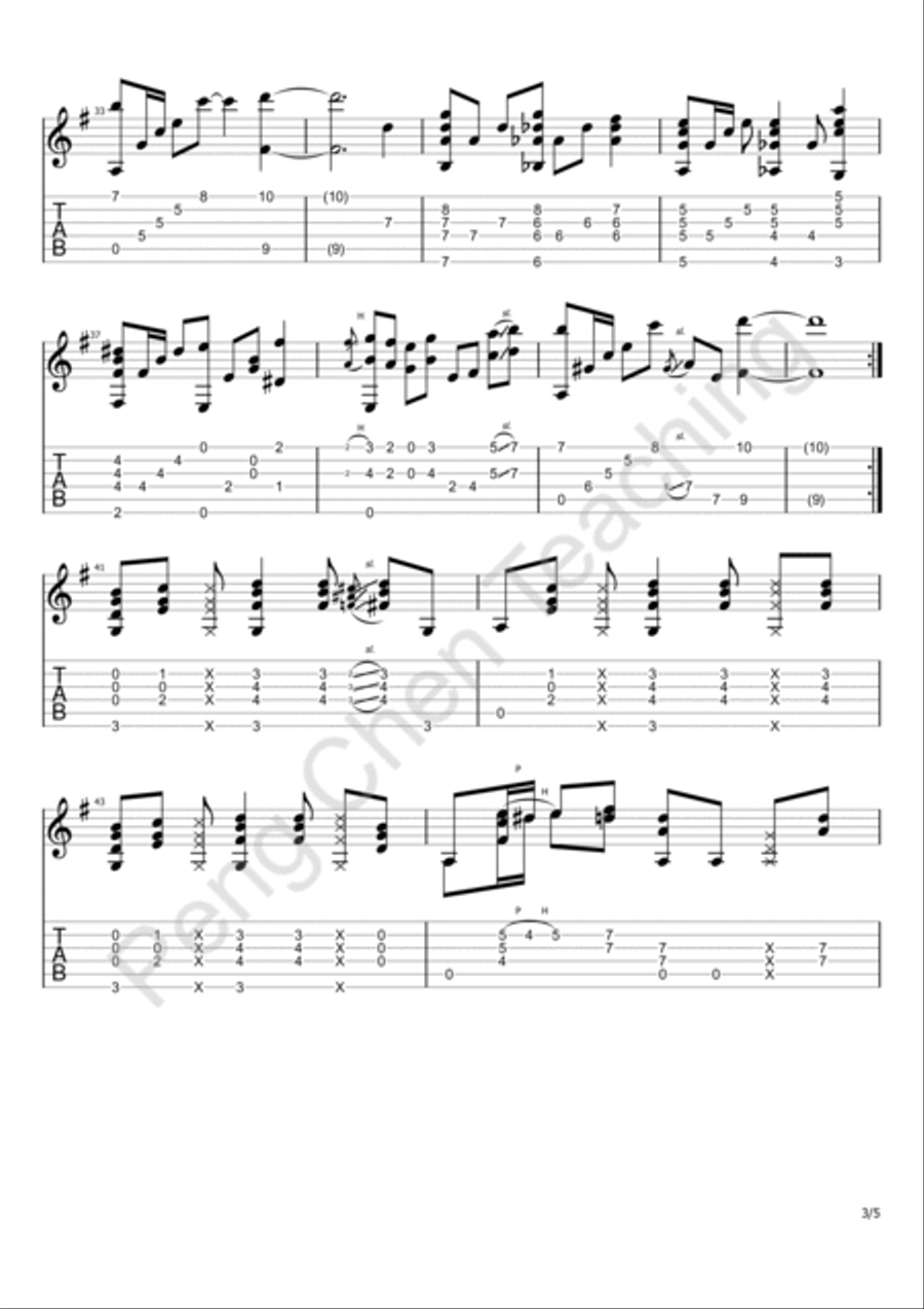 For Love Acoustic Guitar scores gallery preview page 3