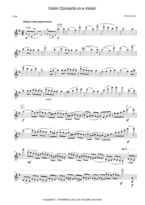 Book cover for Mendelssohn : Violin Concerto in E minor Op.64 Movement 1