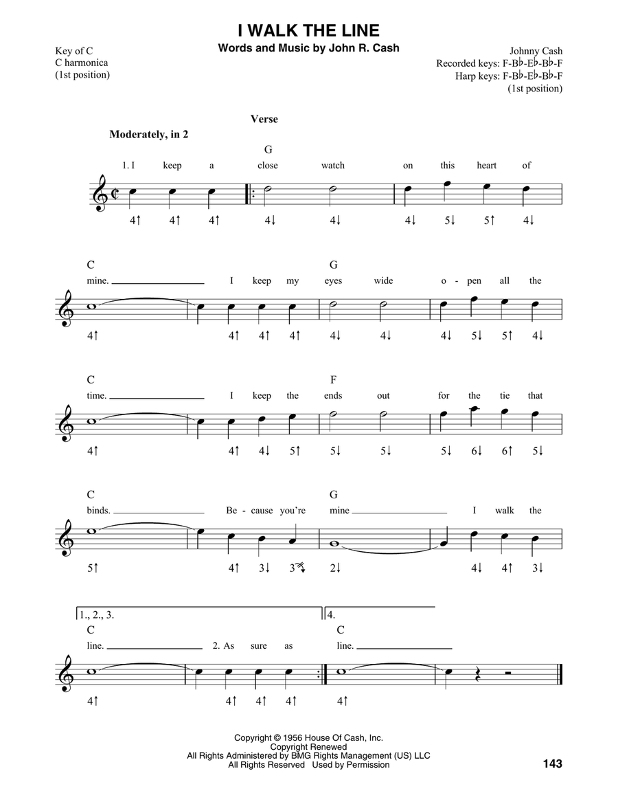 I Walk The Line Harmonica scores gallery preview page 1