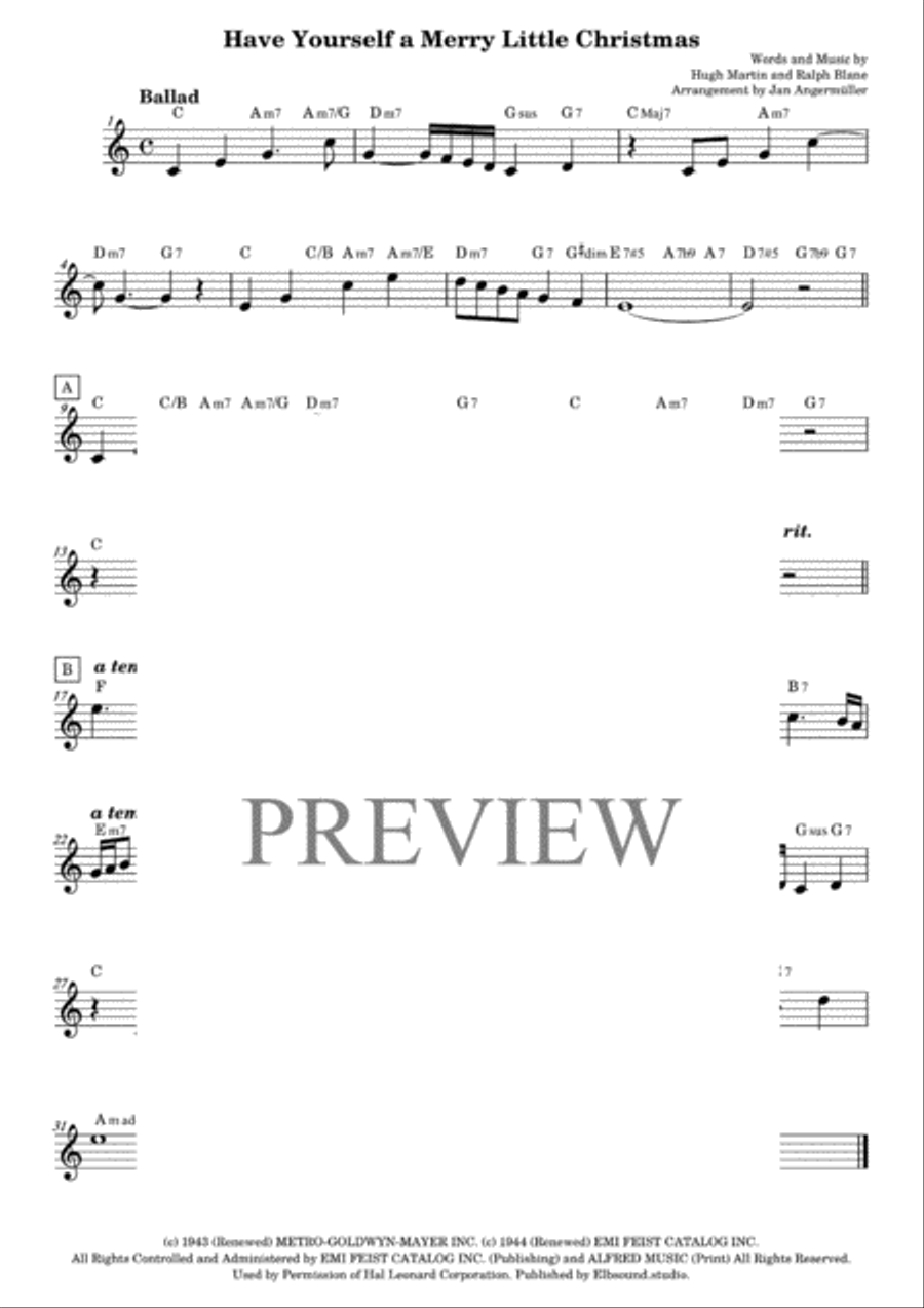 Have Yourself A Merry Little Christmas from MEET ME IN ST. LOUIS Piano scores gallery preview page 1