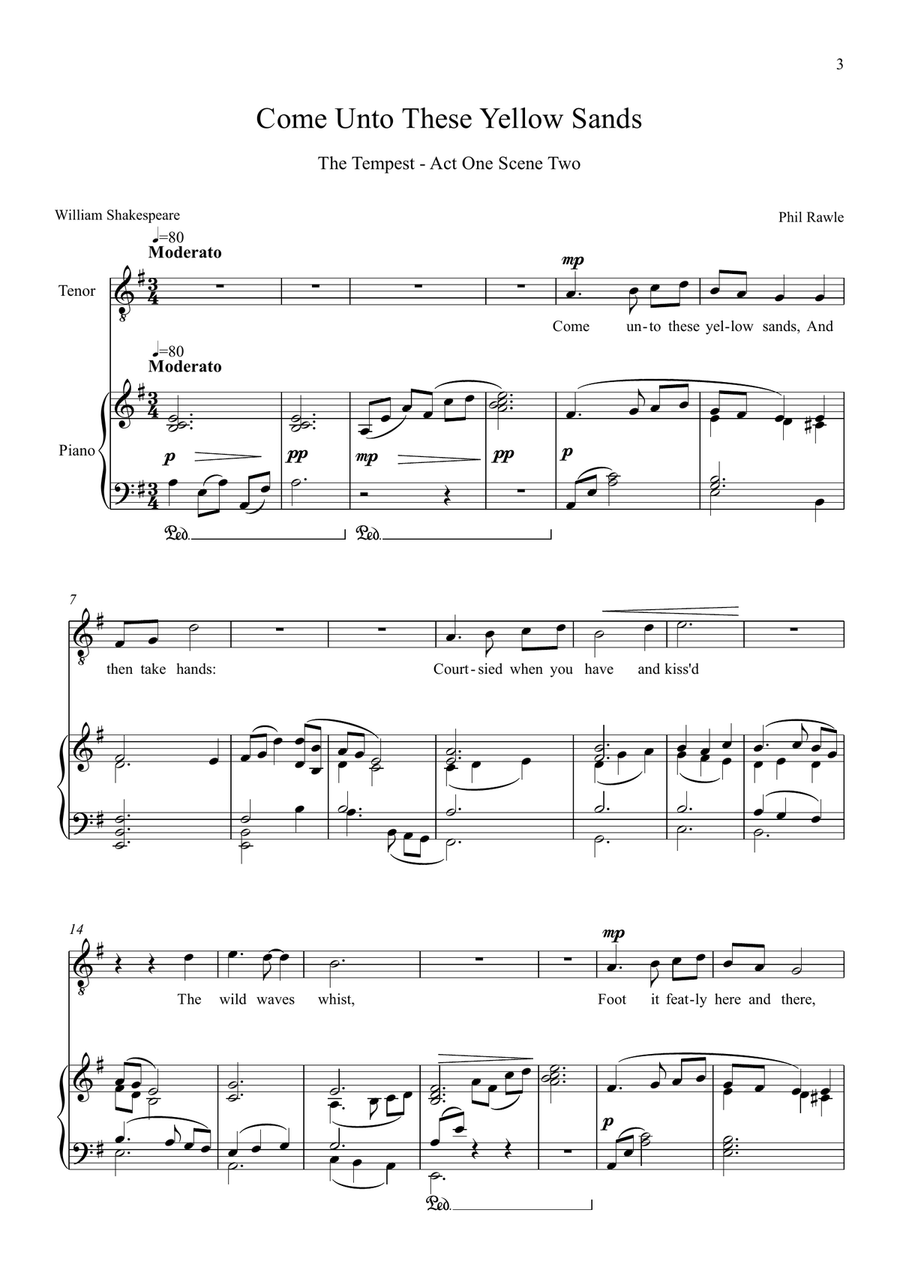 Ariel's Songs from The Tempest Voice Solo scores gallery preview page 3
