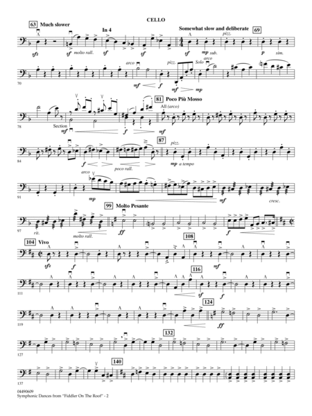 Symphonic Dances (from Fiddler On The Roof) (arr. Ira Hearshen) - Cello
