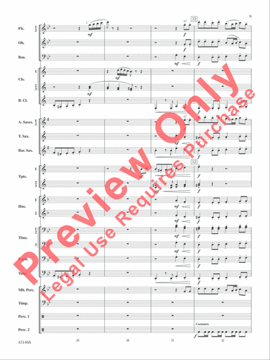 Fantasy on a Burgundian Carol Concert Band scores gallery preview page 10