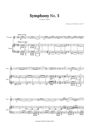 Book cover for Symphony No. 5 by Beethoven for Trumpet in D and Piano