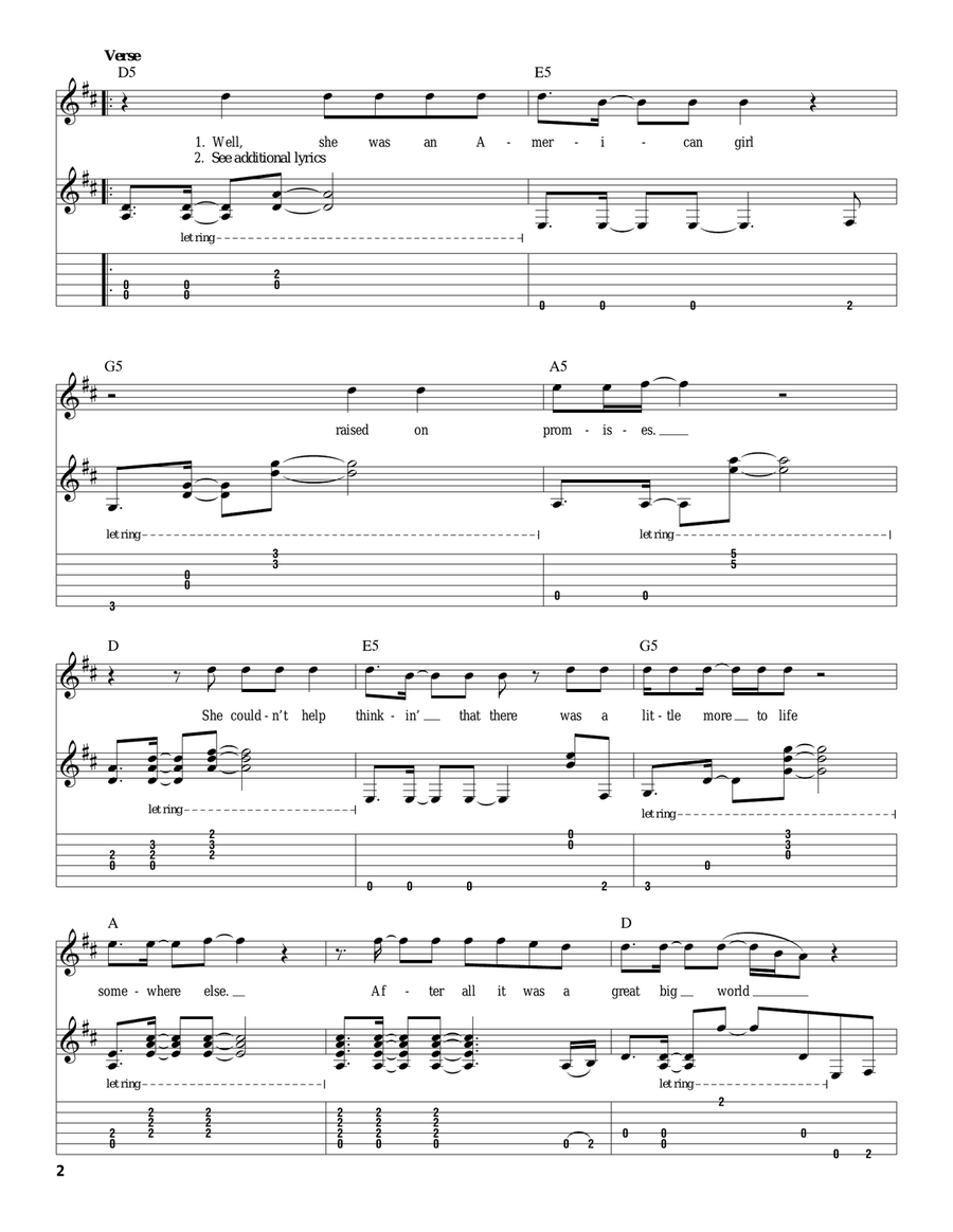 American Girl Acoustic Guitar scores gallery preview page 2