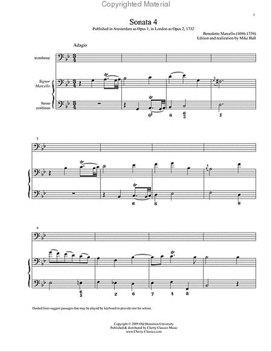 Sonatas 4-6 for Trombone & Keyboard Piano scores gallery preview page 5