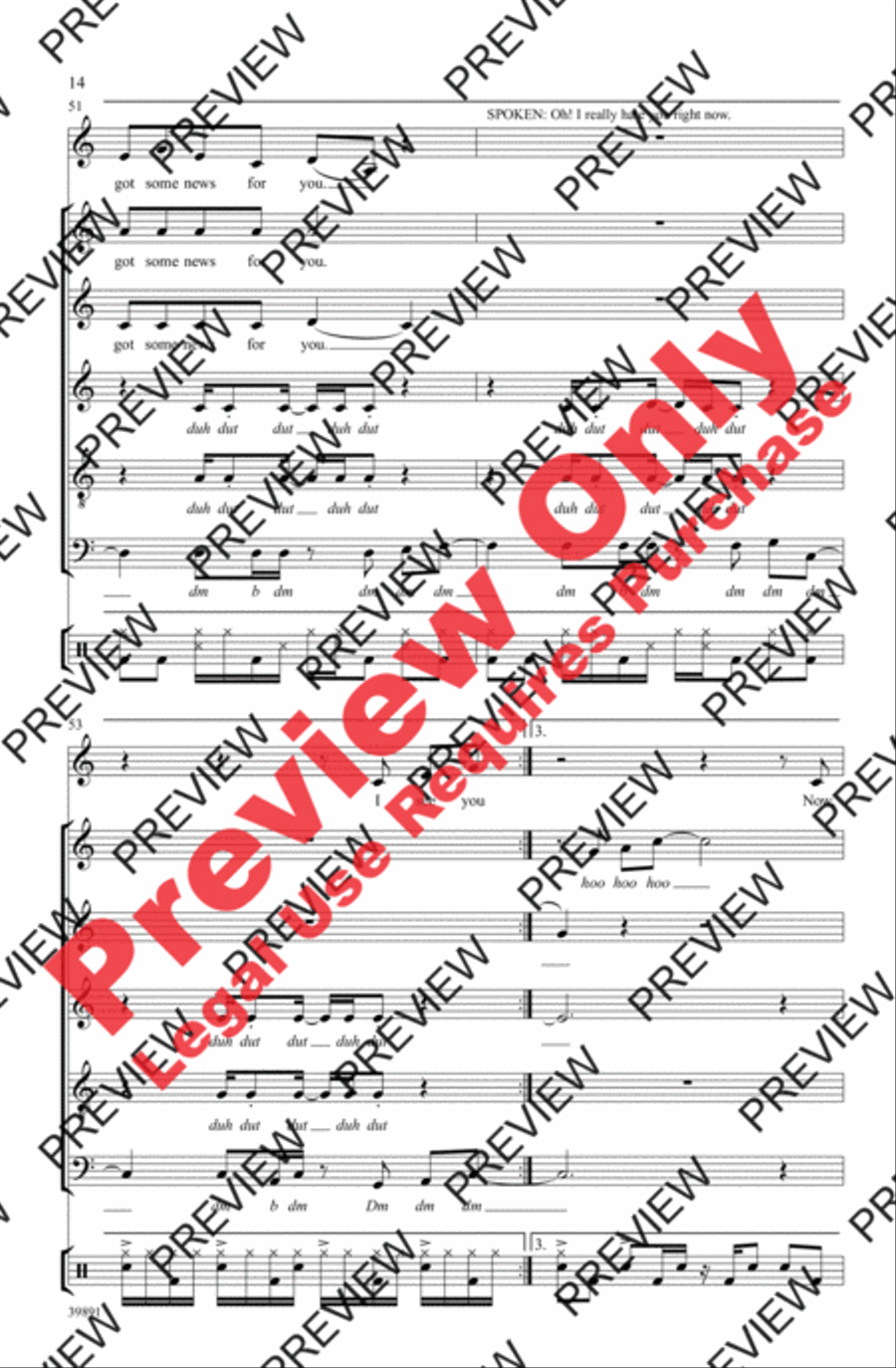 Forget You 4-Part scores gallery preview page 14