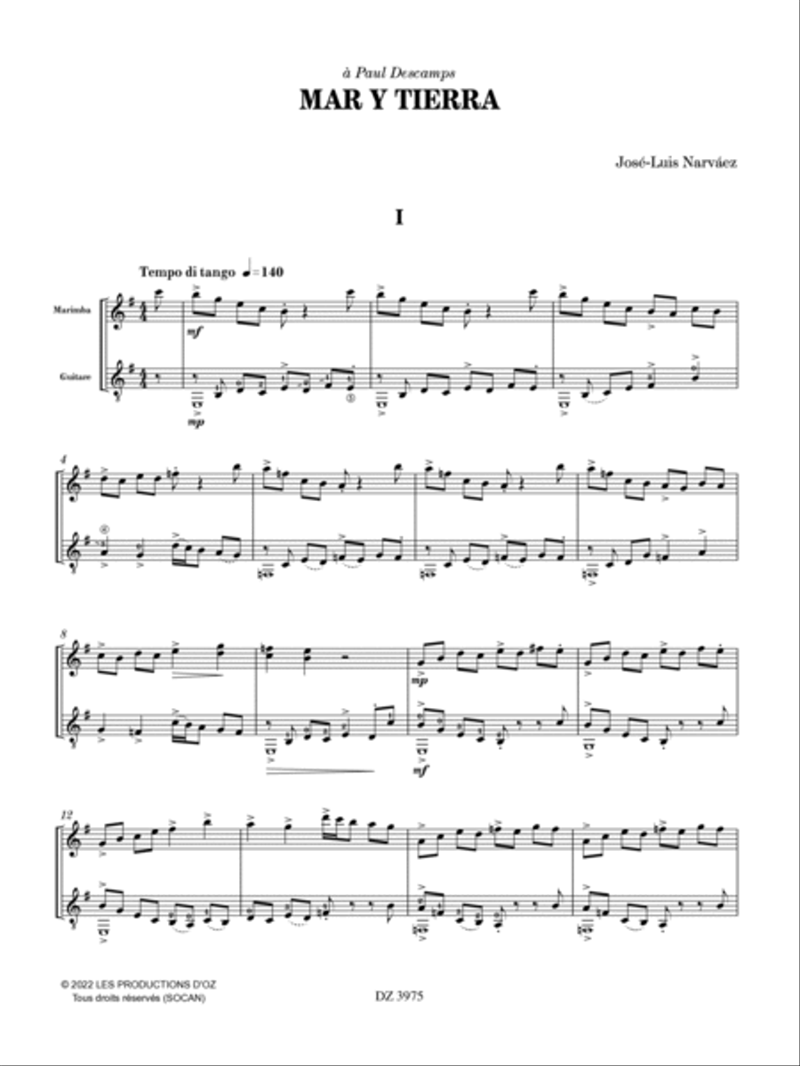 Mar y tierra Classical Guitar scores gallery preview page 3