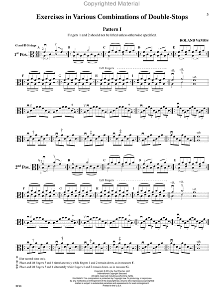 Exercises for the Viola in Various Combinations of Double-Stops