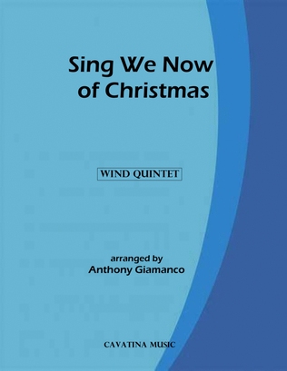 Book cover for SING WE NOW OF CHRISTMAS - wind quintet