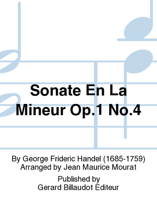 Sonate En La Mineur Op. 1 No. 4