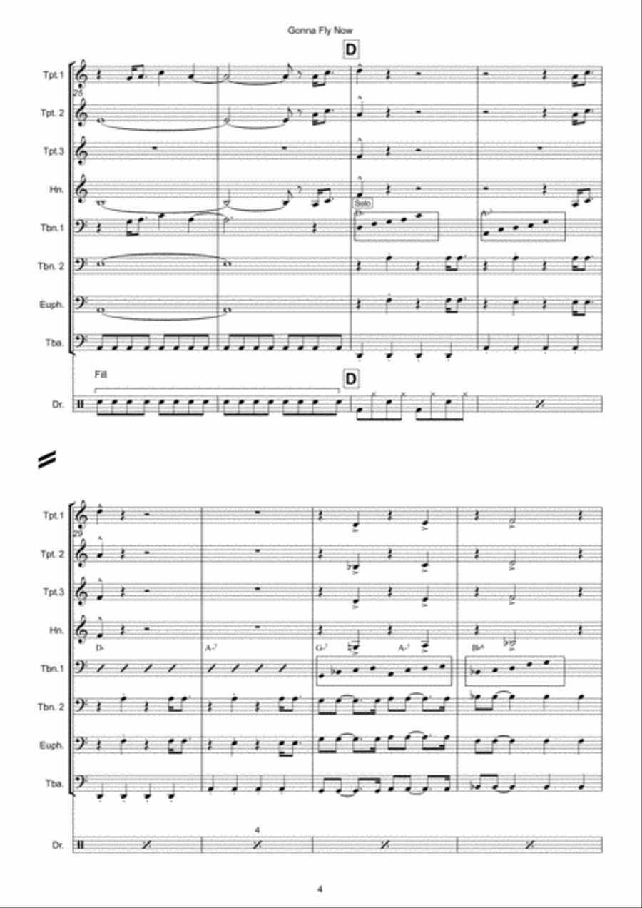 Gonna Fly Now Euphonium scores gallery preview page 4