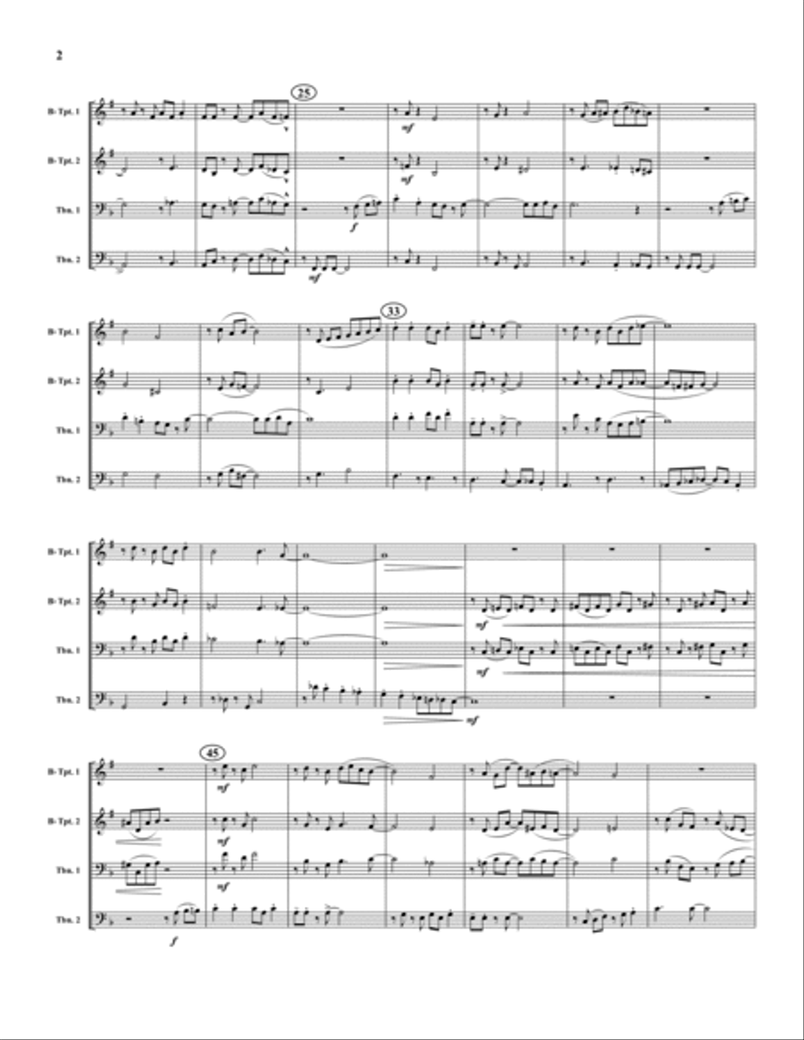 Way Down Yonder in New Orleans Brass Quartet scores gallery preview page 2