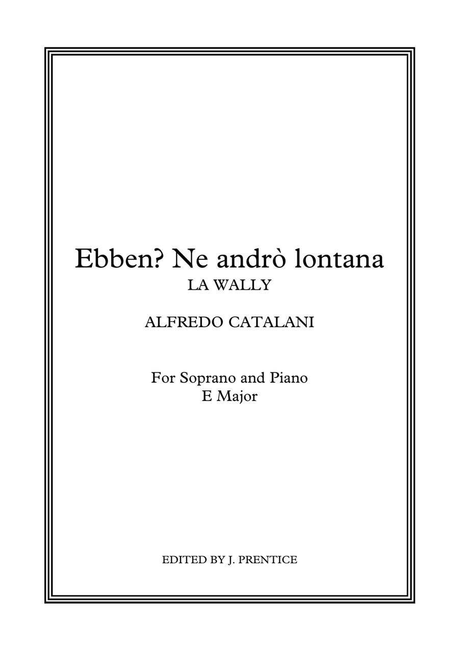 Ebben? Ne andrò lontana - La Wally (E Major) Soprano Voice scores gallery preview page 1