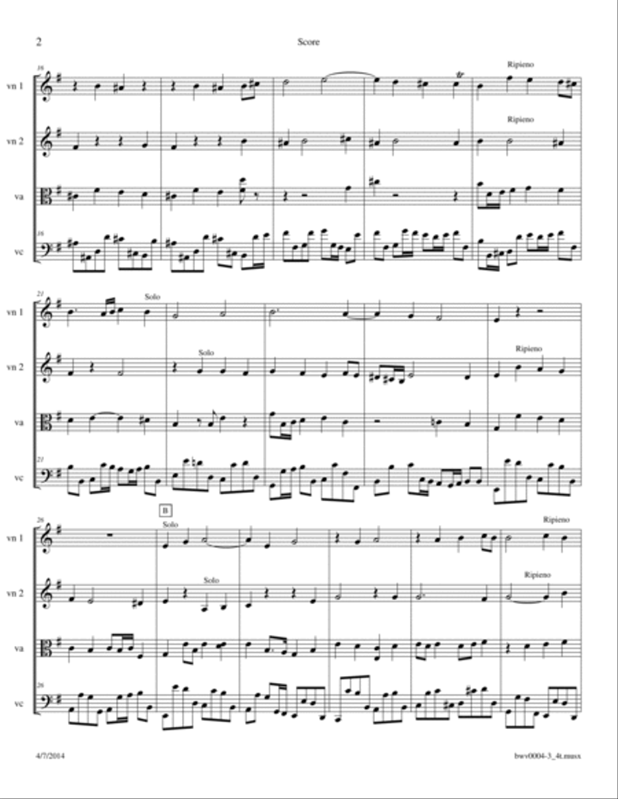 Bach: Cantata BWV 4, No 3.- Aria: 