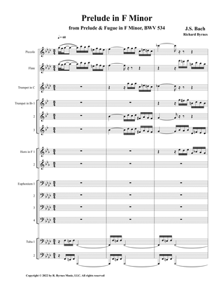Prelude in F Minor, BWV 534 (Brass Choir + Piccolo & Flute)