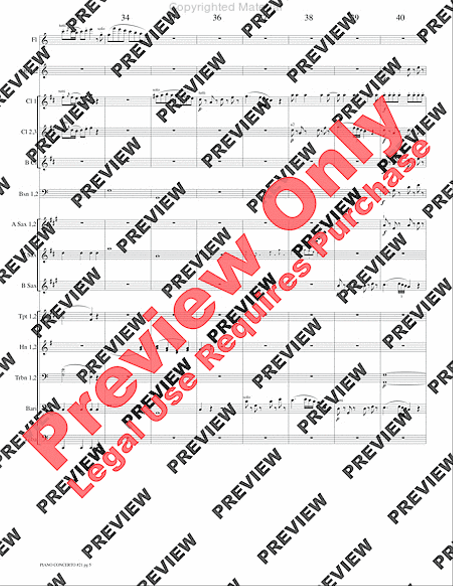 Piano Concerto No. 21, K. 467 (Movement I) Concert Band scores gallery preview page 8