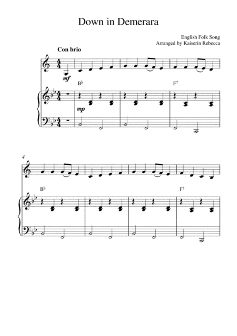Down in Demerara Clarinet Solo scores gallery preview page 1