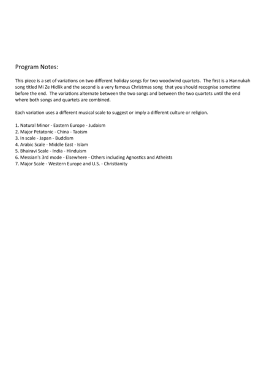 Variations on 2 Songs Woodwind Ensemble scores gallery preview page 2