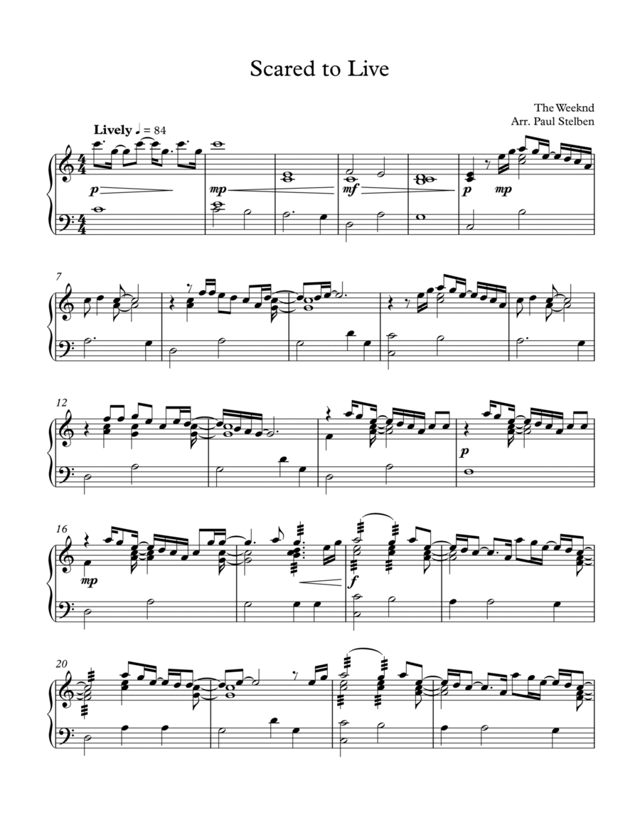 Scared To Live Glockenspiel scores gallery preview page 1