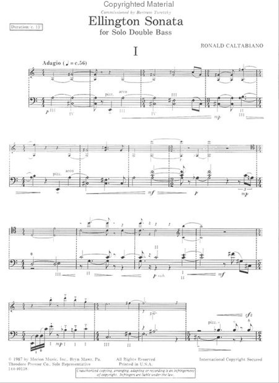 Ellington Sonata Ellington Sonata Double Bass scores gallery preview page 2