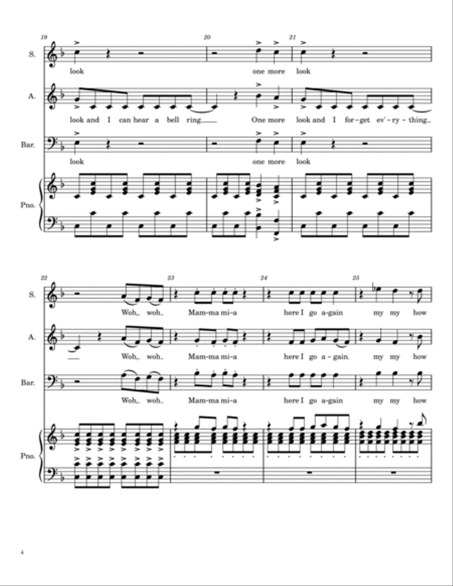 Mamma Mia 3-Part scores gallery preview page 4