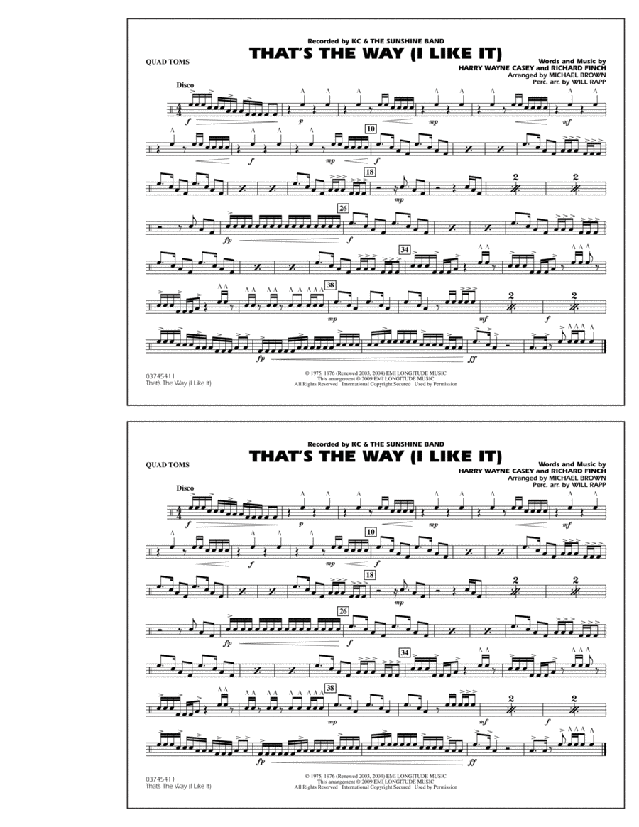 That's the Way (I Like It) - Quad Toms Part scores gallery preview page 1