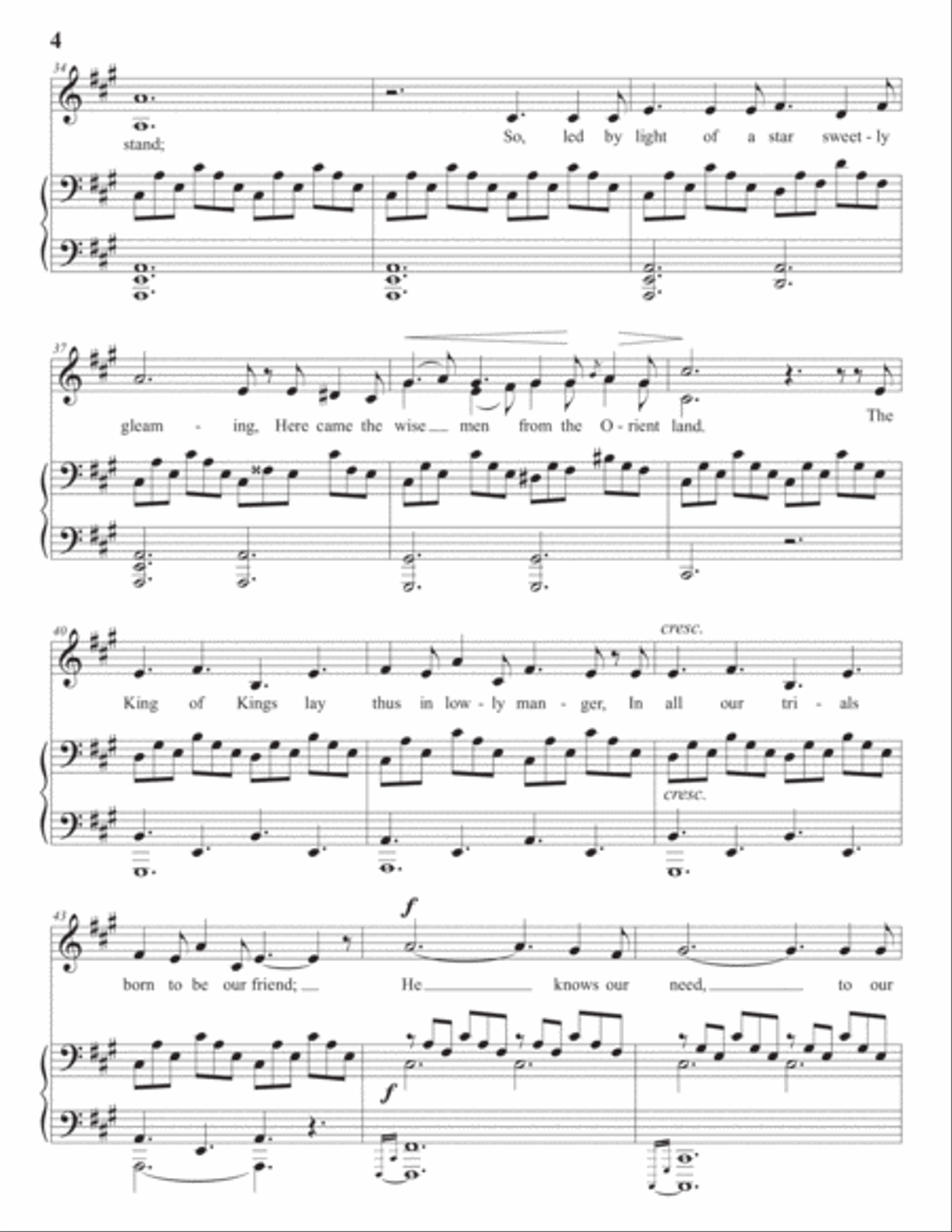 ADAM: O Holy Night (transposed to A major) Voice scores gallery preview page 5