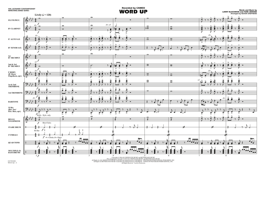 Word Up - Full Score Marching Band scores gallery preview page 2