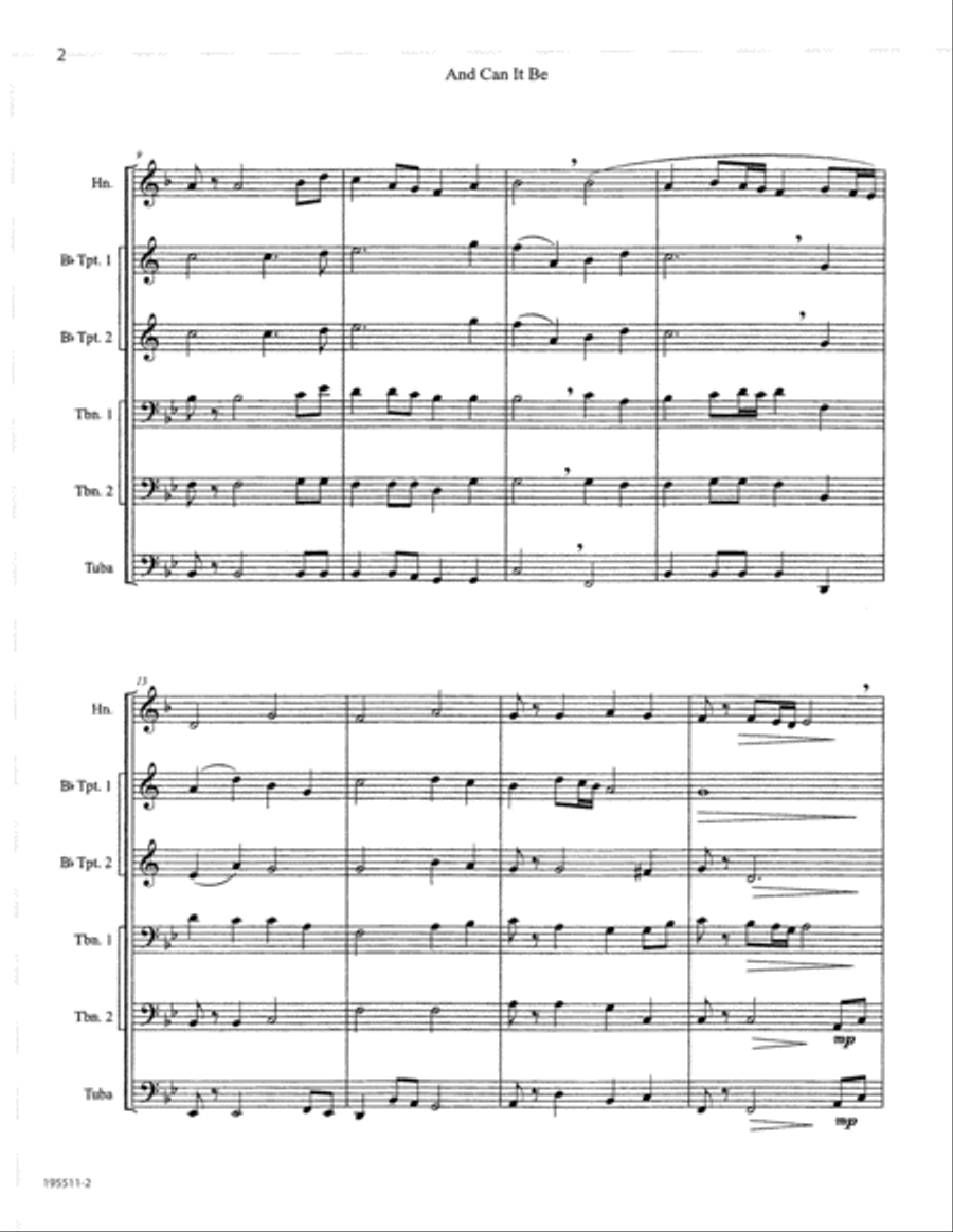And Can It Be Brass Ensemble scores gallery preview page 2