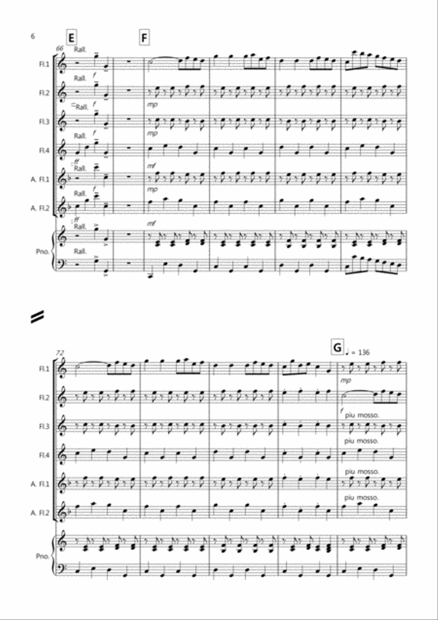 The Can Can for Flute Quartet Flute Quartet scores gallery preview page 6