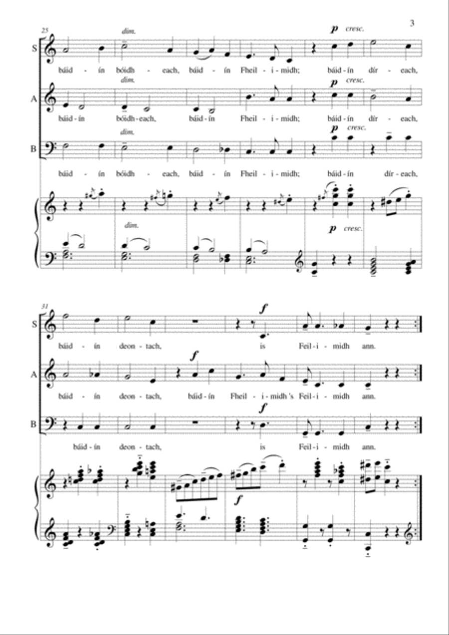 Báidín Fheilimidh Báidín Fheilimidh 3-Part scores gallery preview page 3