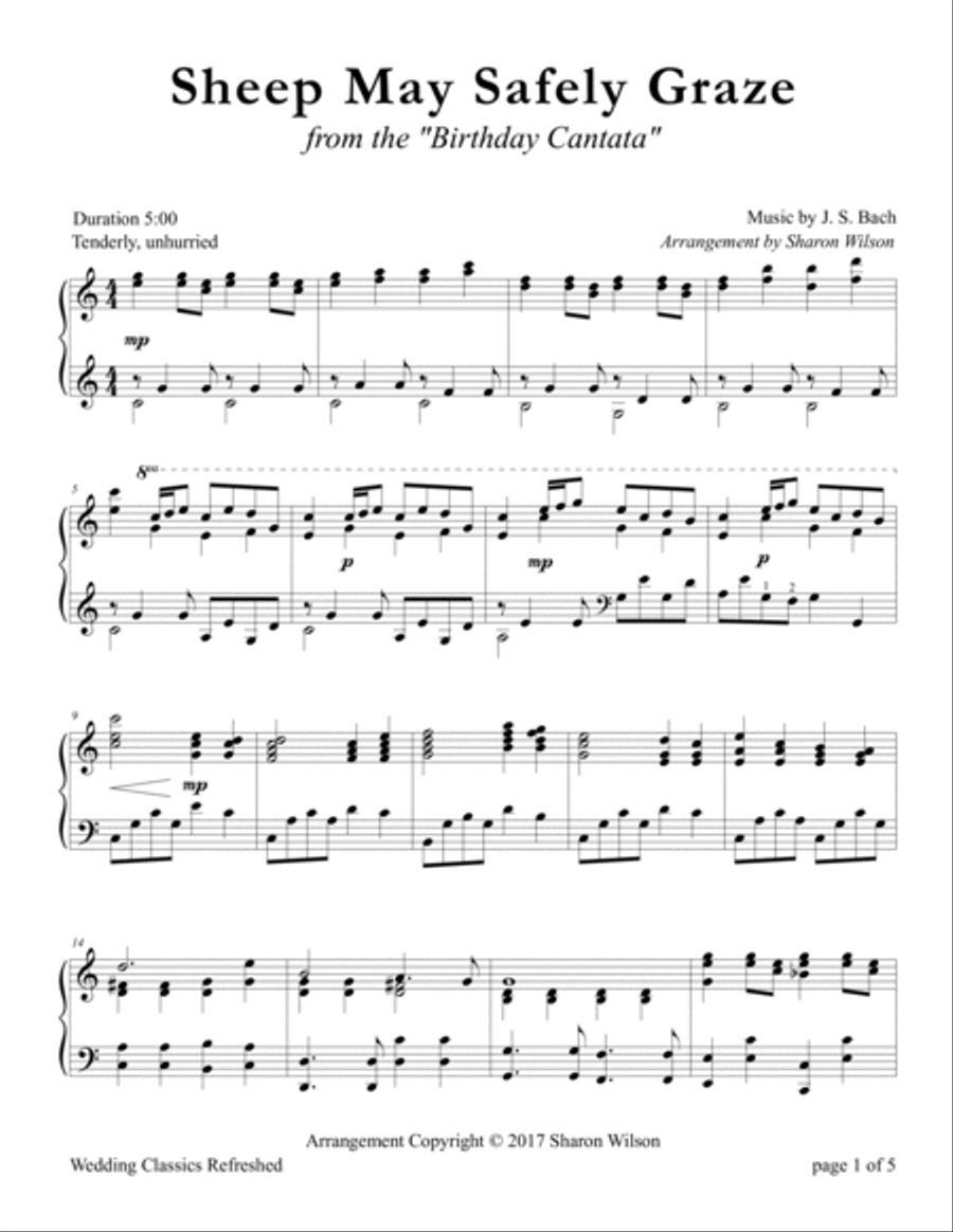 Sheep May Safely Graze Piano Solo scores gallery preview page 2