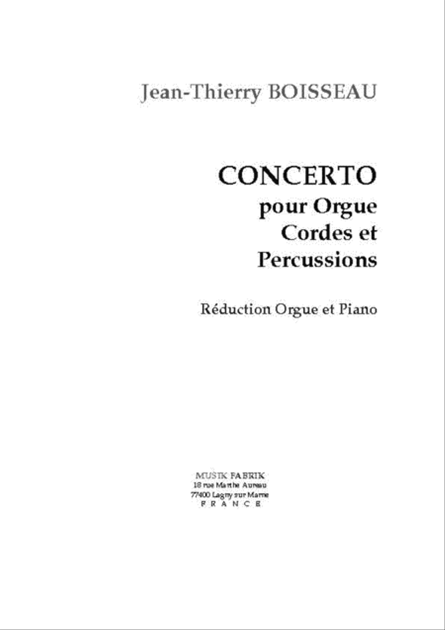 Concerto pour Orgue , Percussion et Cordes