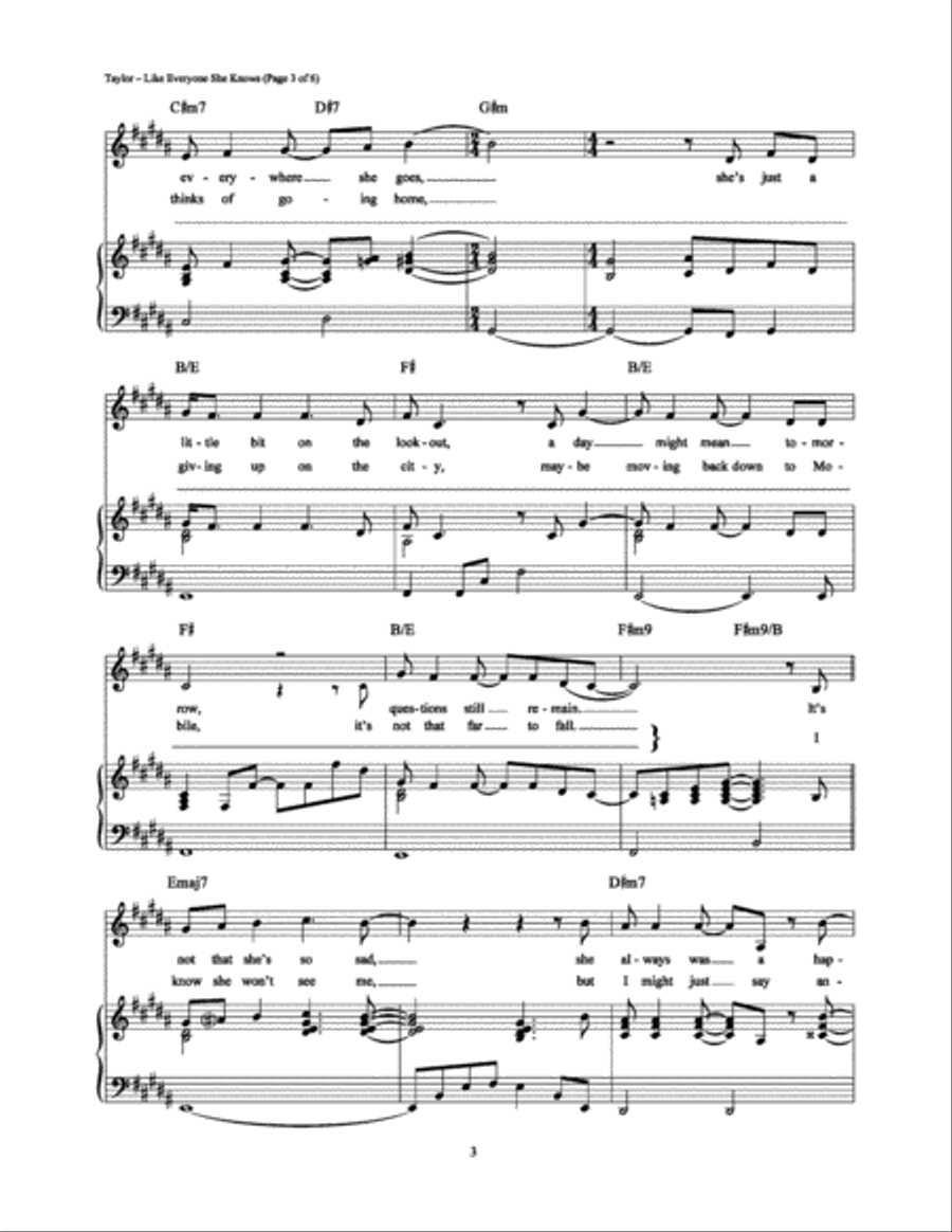 Like Everyone She Knows Piano, Vocal, Guitar scores gallery preview page 3