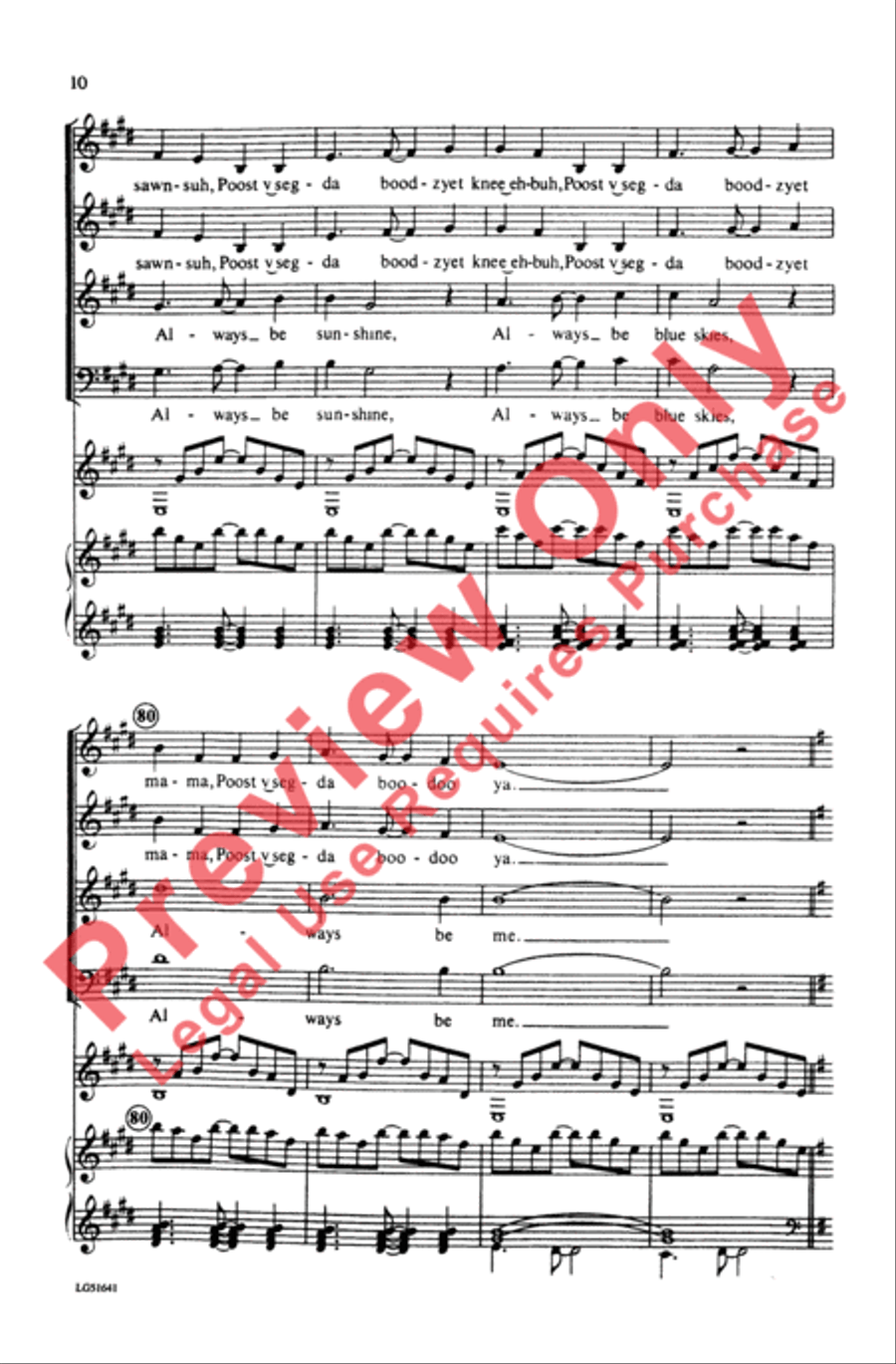 May There Always Be Sunshine 4-Part scores gallery preview page 10