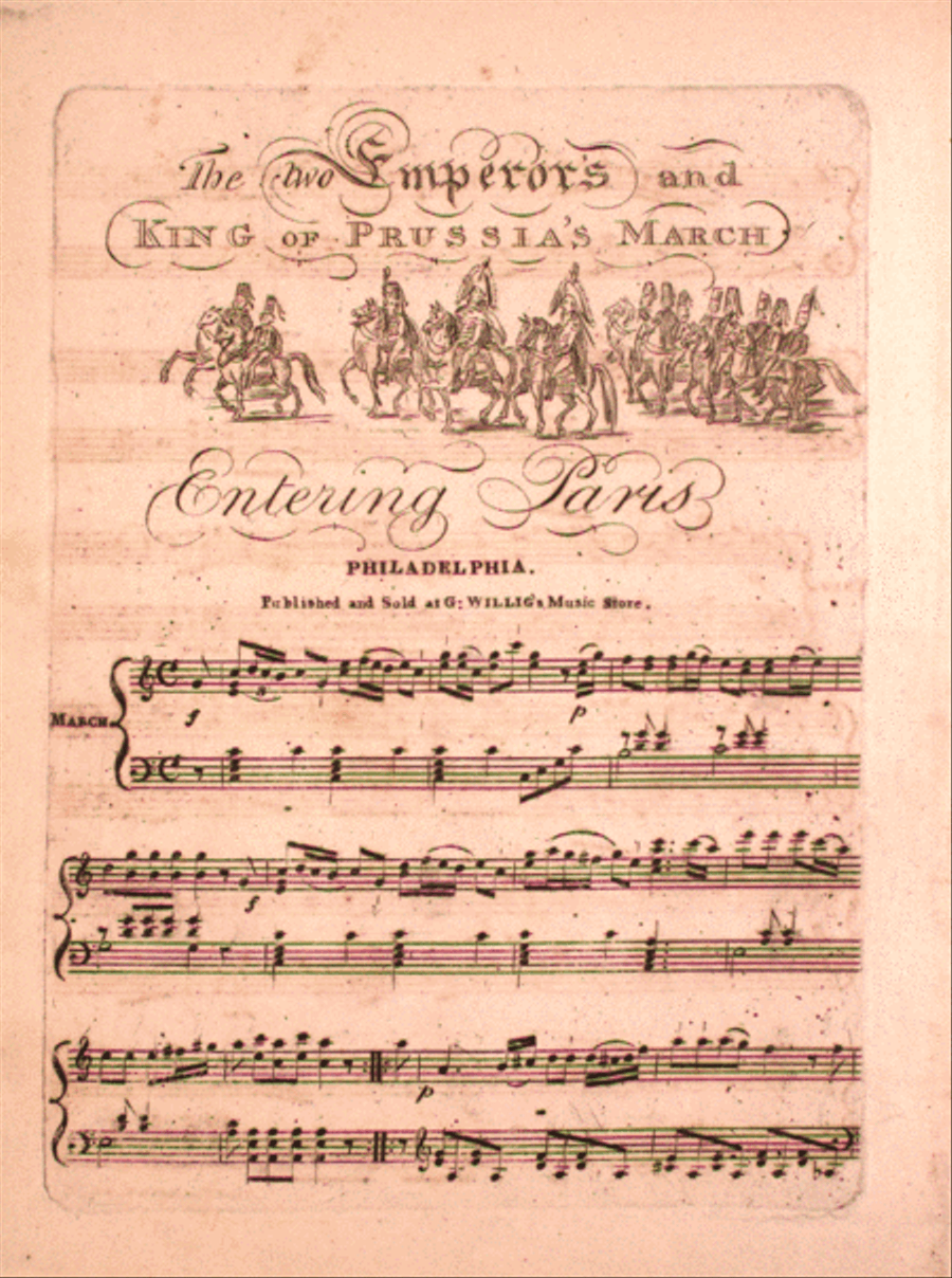The Two Emperor's and King of Prussia's March Entering Paris Piano Solo scores gallery preview page 1
