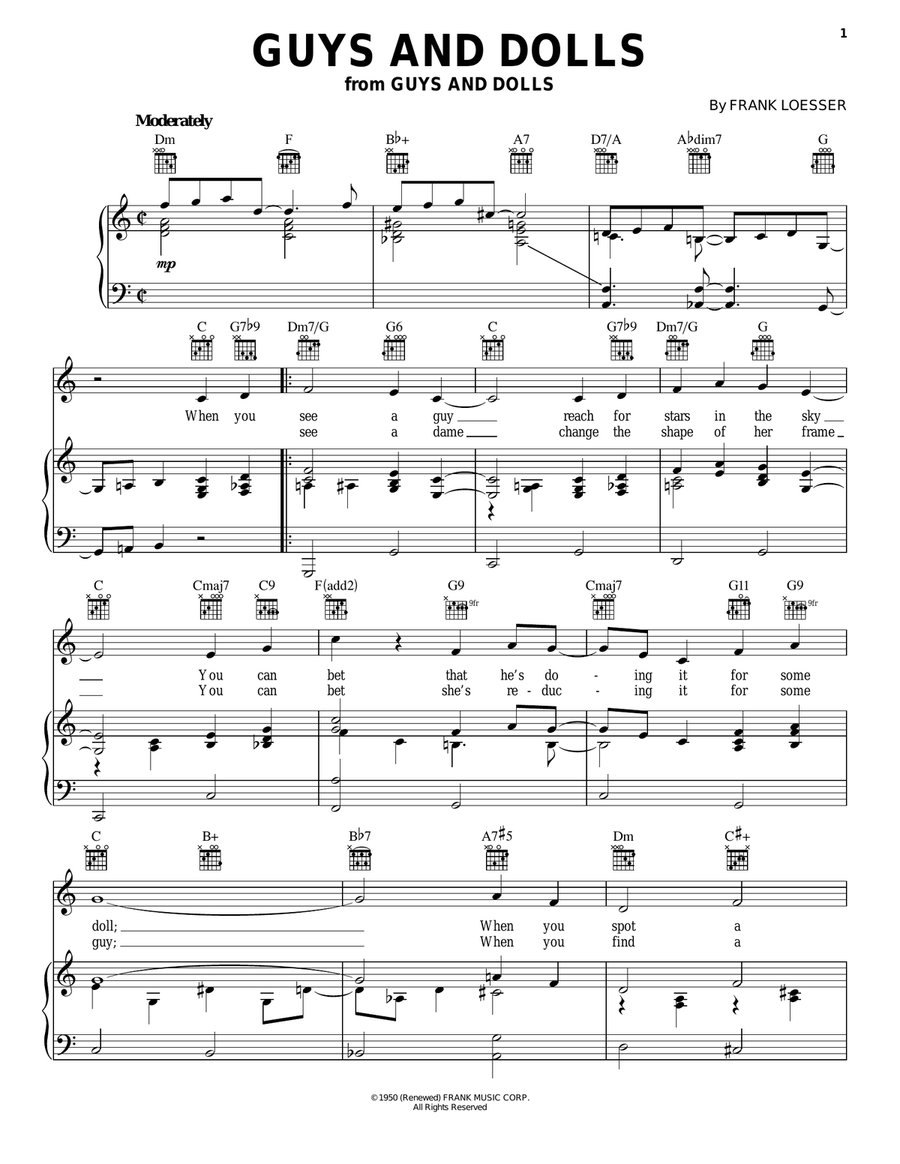 Guys And Dolls Guys And Dolls Guitar scores gallery preview page 1