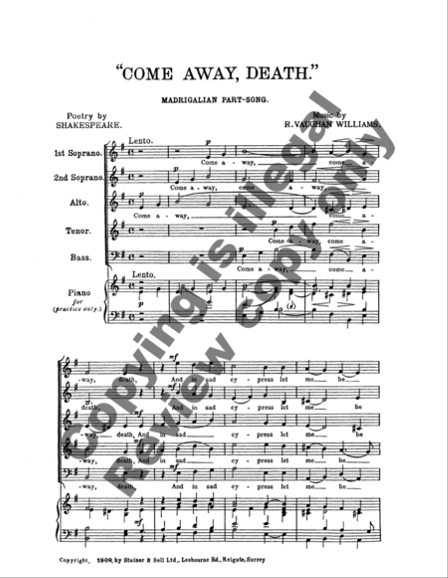 Come Away, Death Come Away, Death SSATB scores gallery preview page 6