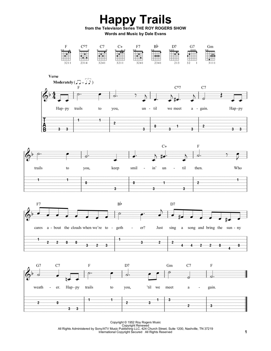 Happy Trails Acoustic Guitar scores gallery preview page 1