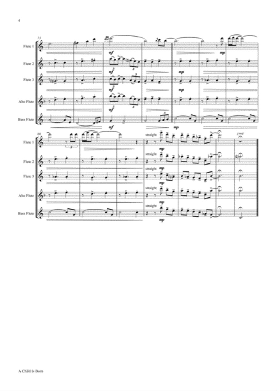 A Child Is Born Woodwind Ensemble scores gallery preview page 4