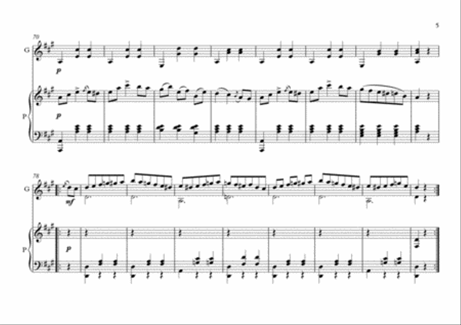 Valses for Guitar and Piano duet Valses for Guitar and Piano duet Acoustic Guitar scores gallery preview page 5