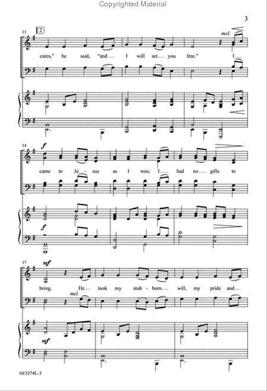 I Heard the Voice of Jesus Say 4-Part scores gallery preview page 3