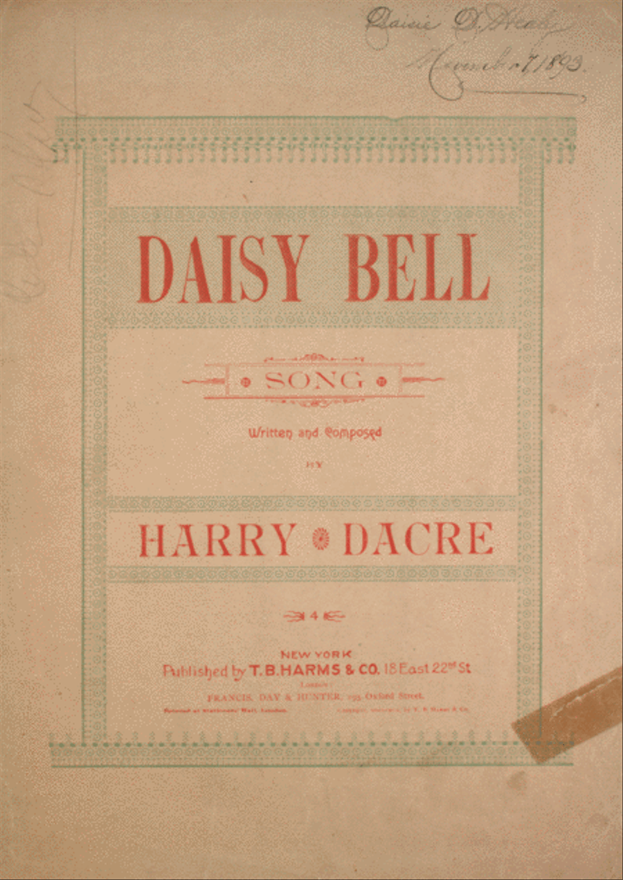 Daisy Bell. Song Voice scores gallery preview page 1