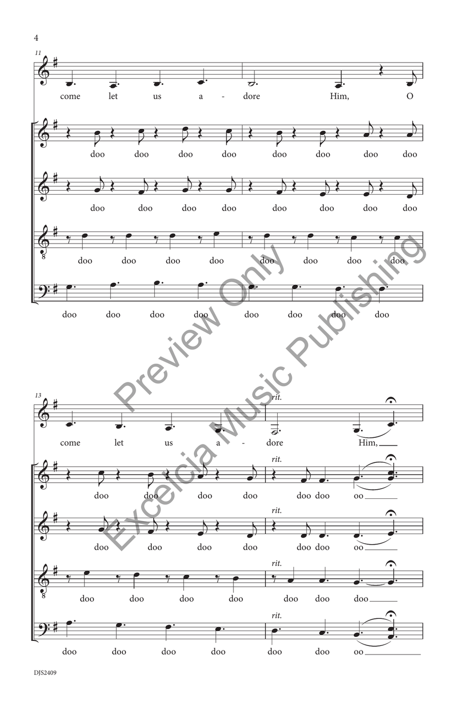 O Come, All Ye Faithful 4-Part scores gallery preview page 5