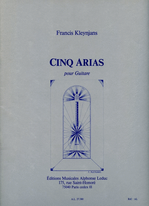 Book cover for 5 Arias (guitar Solo)