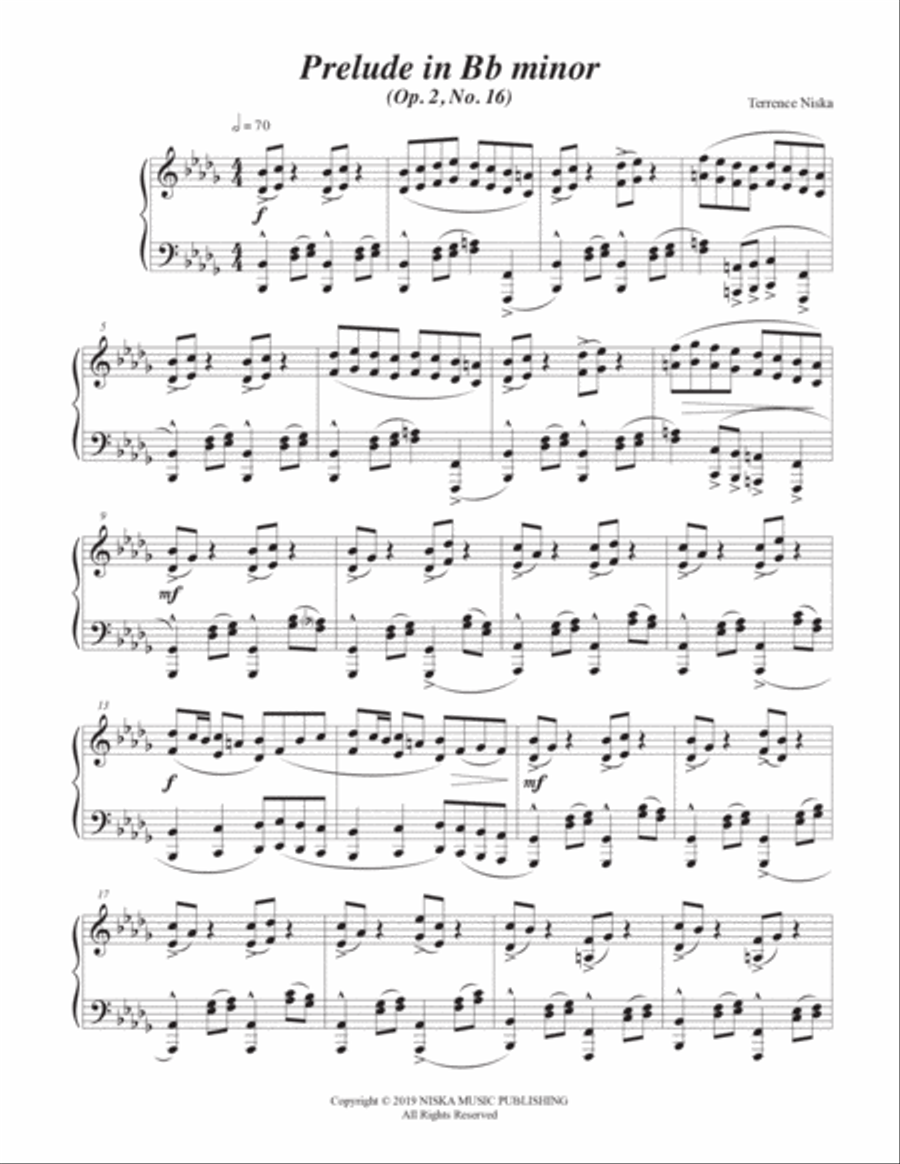 Prelude Op. 2, No. 16 in Bb minor Piano Solo scores gallery preview page 2