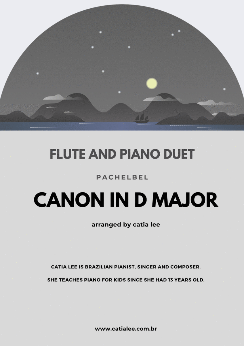 Canon in D - Pachelbel - for flute and piano duet G Major image number null