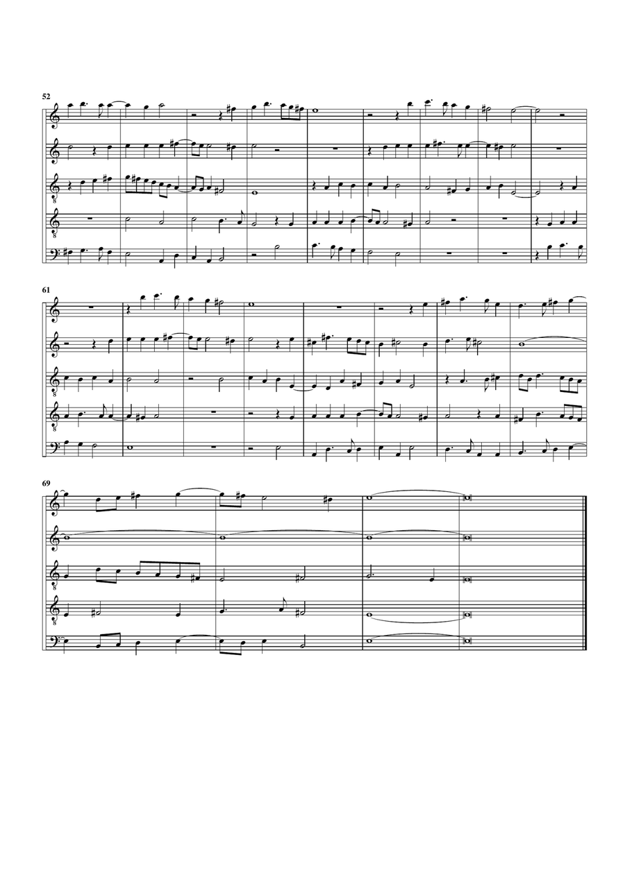 Faulte d'argent (arrangement for 5 recorders)