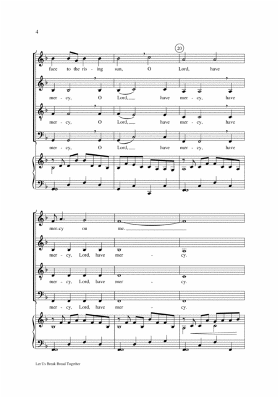 Let Us Break Bread Together 4-Part scores gallery preview page 4
